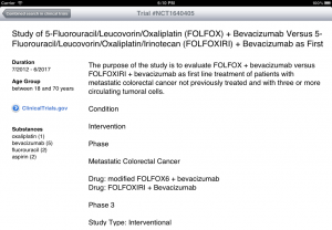 Clinical Trials Search on iPad